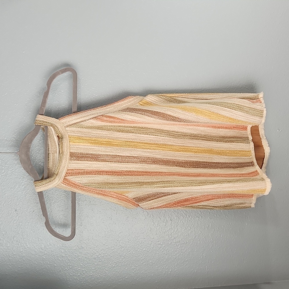 Anthropologie Neutral Striped Halter Tank Top - Picture 6 of 8